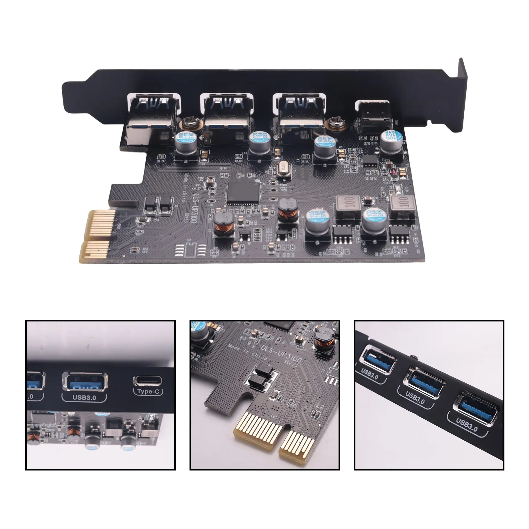 ABZW PCI-E إلى USB3.0 + بطاقة توسيع من النوع C (بطاقة PCIe) 3 منافذ مع بطاقة توسيع USB 3.0 PCI فائقة السرعة لنظام التشغيل Windows MAC OX