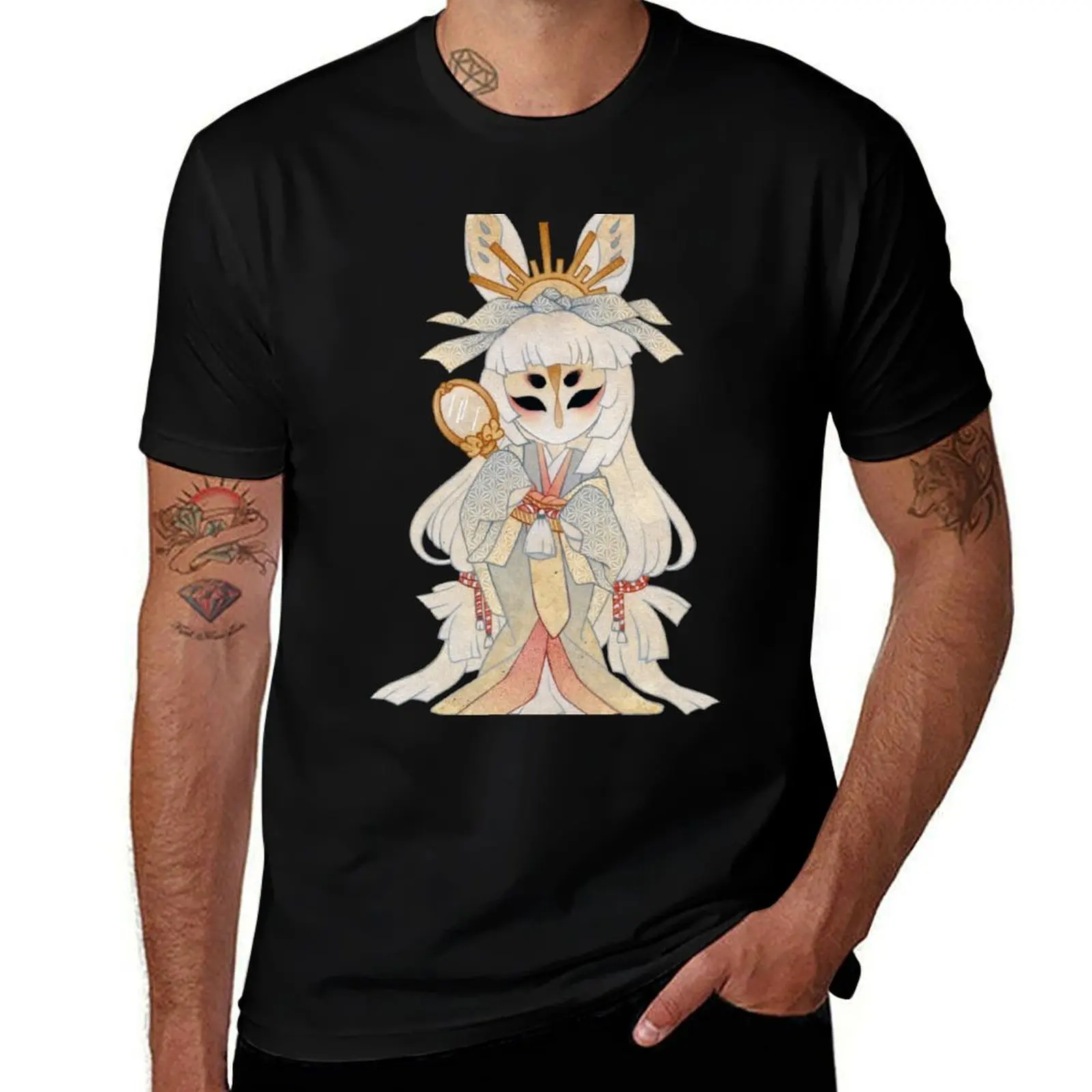 Hoshi no Usagi - Moon Rabbit TeaKitsune T-Shirt Daily Casual Short Sleeve Tee Shirt T-Shirt