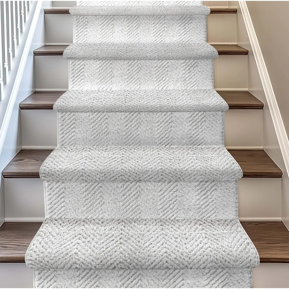 

Custom Size Hallway & Stair Runner Light Grey 27 Inches Wide X 30 Feet Long Runners (27" X 30') Runner Rug, Rug