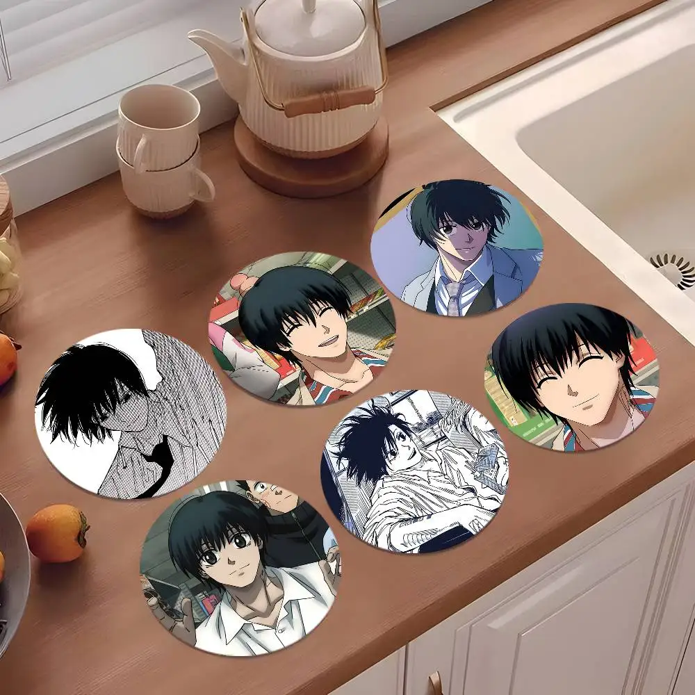 Posavasos Redondos de Madera con Diseño Lindo de Y-Yoichi Nagumo Taro Sakamoto-S, Ideales para Bebidas, Té, Café, Regalo para el Hogar, Opciones para Días Festivos