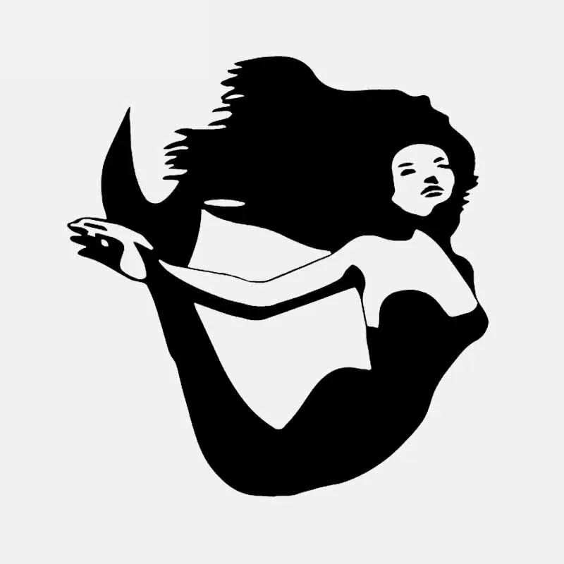 

Car Sticker Personality Interesting PVC Decal Design Art Mermaid Sea Fish Ocean Car Sticker Waterproof Black/White, 17cm*16cm