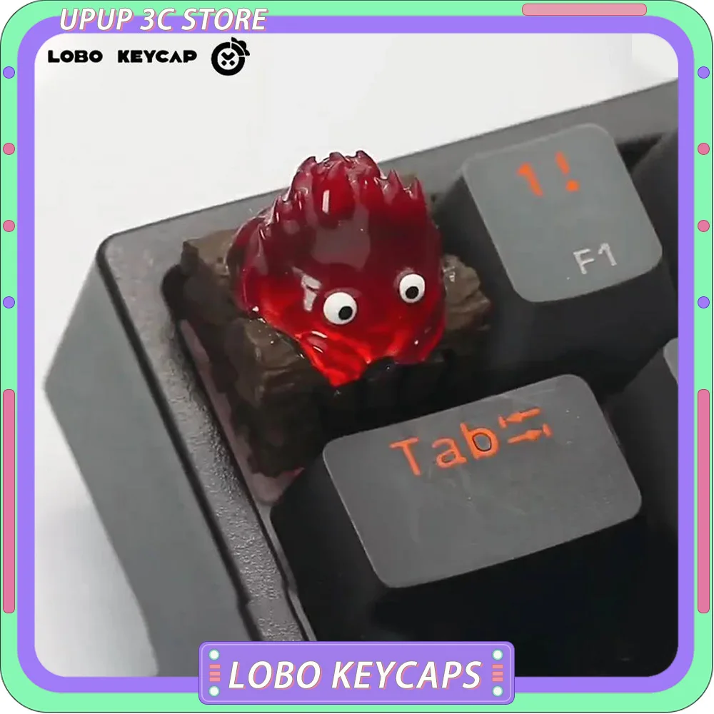 Calcifer Mechanical Keyboard Keycaps Customized Kawaii Keycap Original Design Cartoon Keycap For Keyboard Accessory Gamer Office