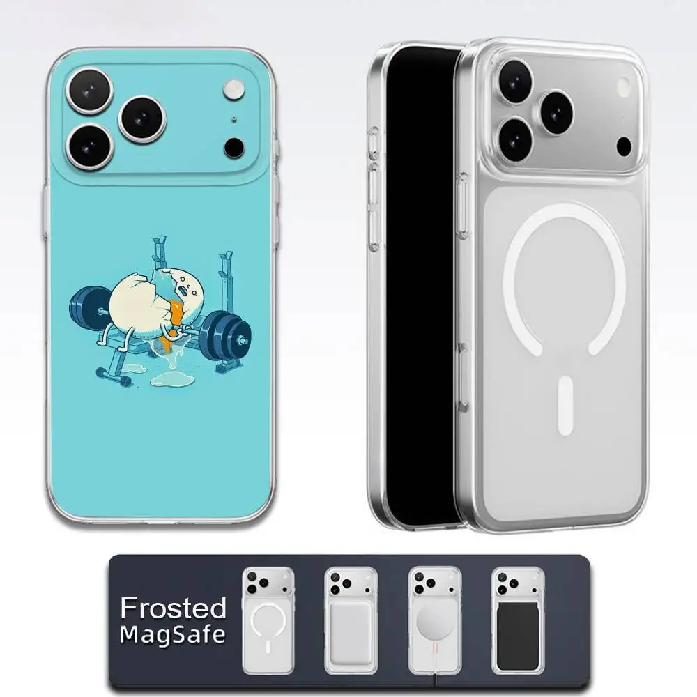 Чехол для телефона с забавным рисунком для спортзала и фитнеса для iPhone 17,16,15,14,13,12,11, Pro, Max, Plus, E, Air, Mini Magsafe, матовый прозрачный