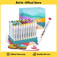 Arrtx-rotuladores de pintura acrílica, rotuladores de pintura para artistas, adultos, colorear, dibujar, paisajes, punta de pincel Natural