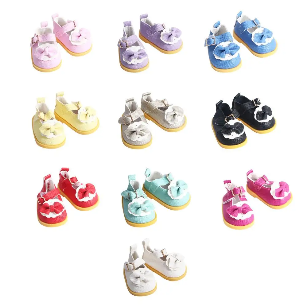 Cute Kids Toy Cotton Doll Bow PU Leather Doll Boots Dolls Shoes Mini Shoes Dolls Accessories