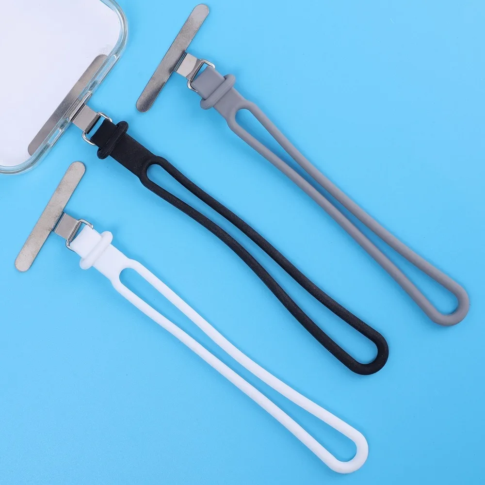 1-3Pcs New Silicone Phone Tether Stainless Steel Tab Gasket Phone Case Clip Back Straps Safety Connecting Hanging Piece Lanyard