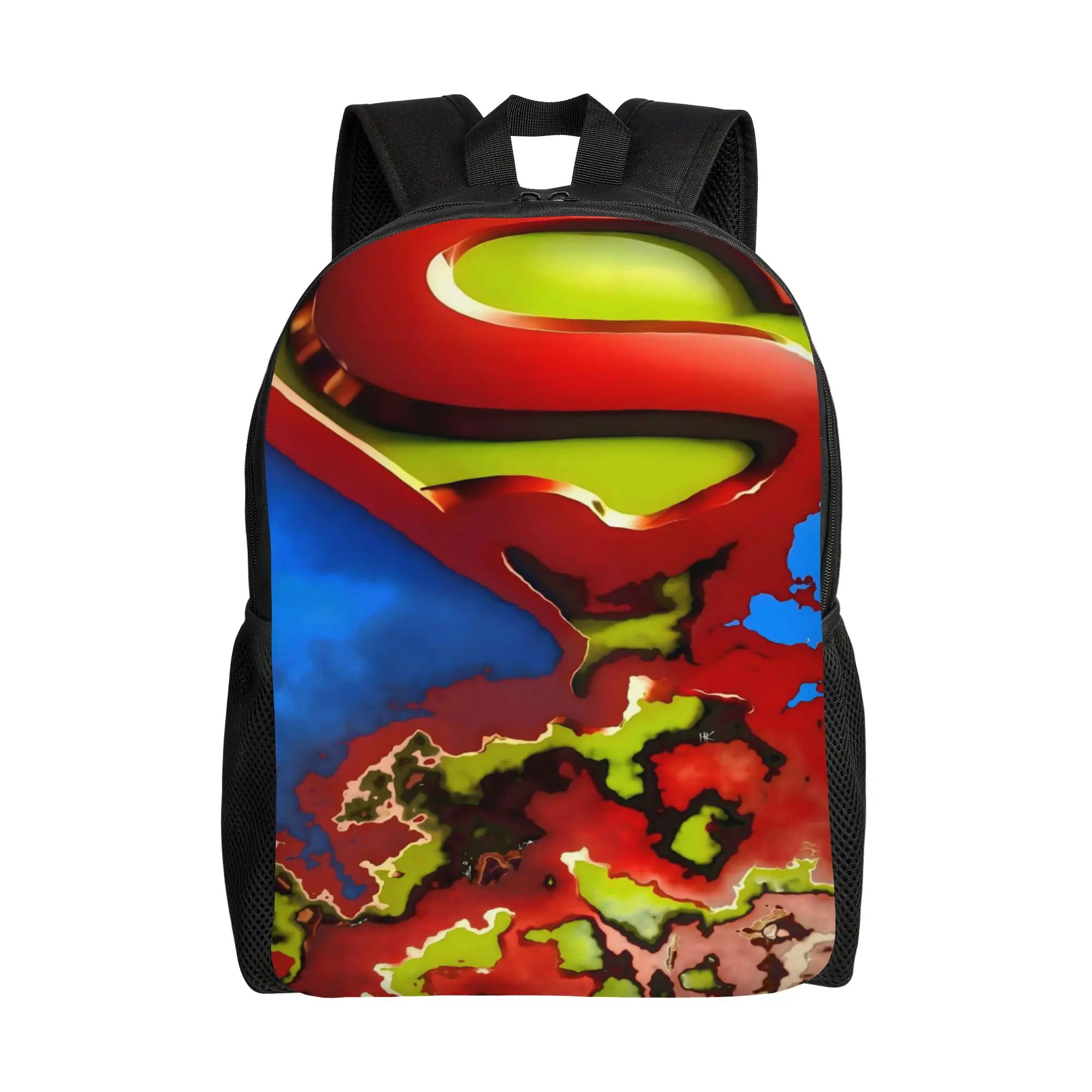 Backpack Back to school season Color Splash Superman S Shield Logo  Vintage Backpack