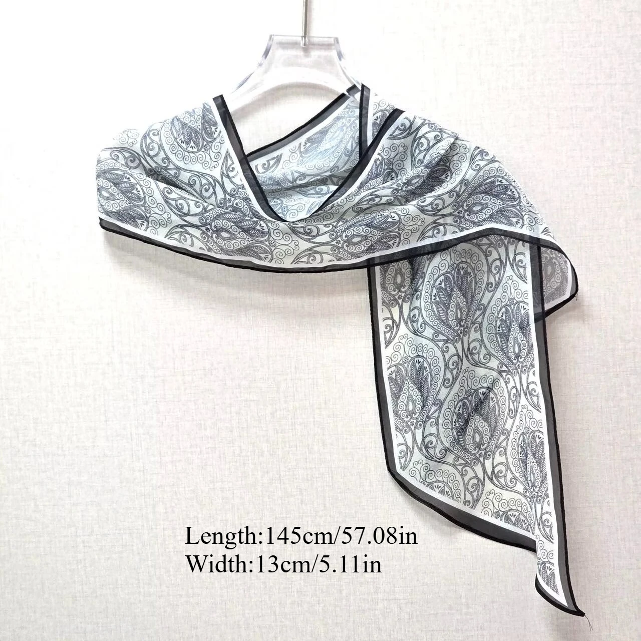 1 new vertical striped long silk scarf women's light chiffon versatile decorative scarf spring and summer temperament long scarf