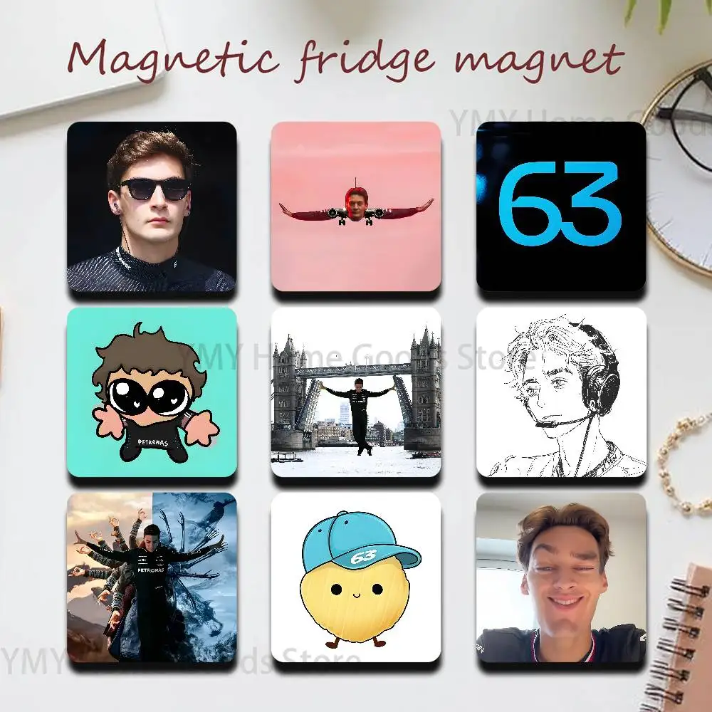 Racer G-George Russell Cartoon Fridge Magnetic Magnet PVC Memorial Decor for Family Friends Students Adults