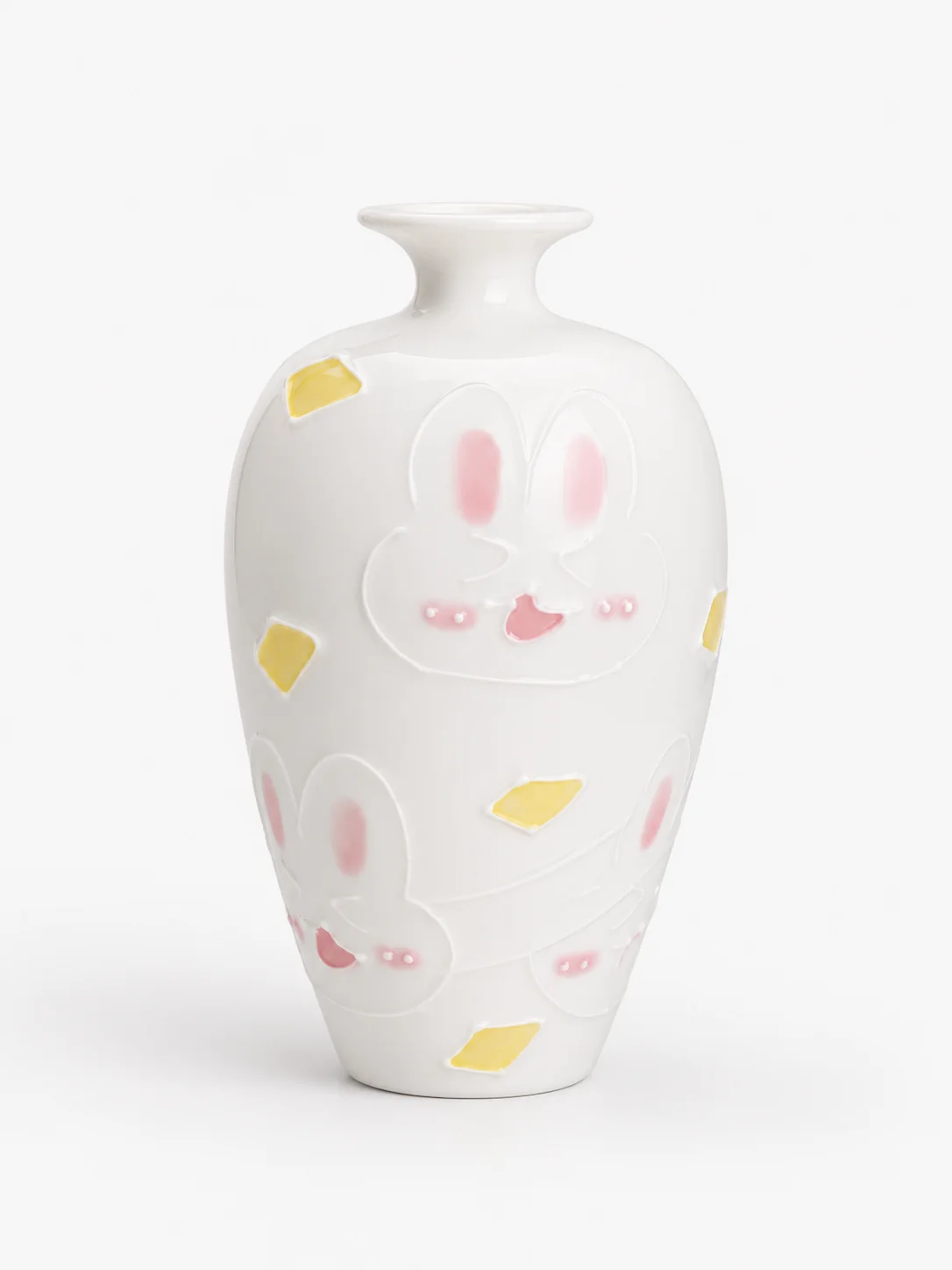 

Kawaii Bunny Ceramic Vase 3D Relief Room Decoration Aesthetic Flower Vase Desktop Ornament Nordic Home Decor Cute Rabbit Bud Vas