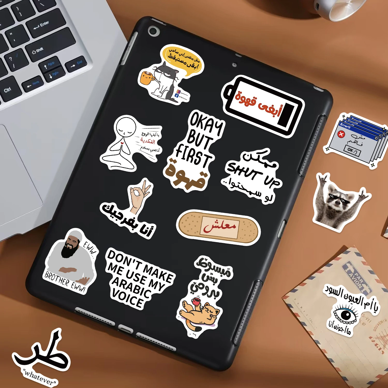 57 szt. arabskich naklejek winylowych MeMe, wodoodporne naklejki, do samodzielnego tworzenia albumów, dzienników, na bagaż, deskorolki, naklejki dekoracyjne