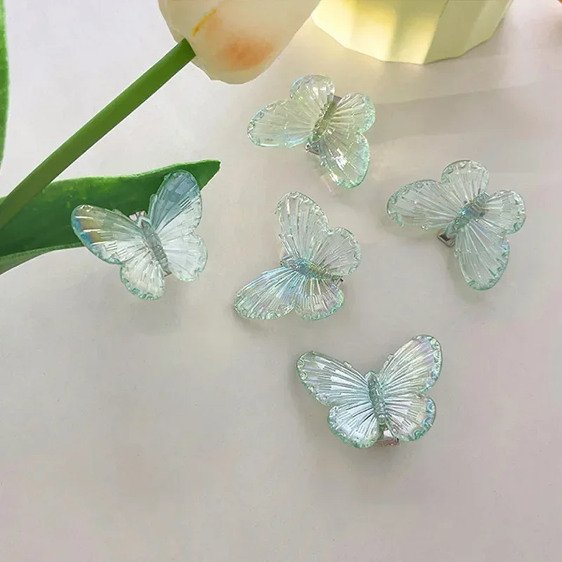 5Pcs New Fashion Temperament Laser Butterfly Baby Girls Hairpins Cute Hair Clips Kids Headwear Children Hair Accessories