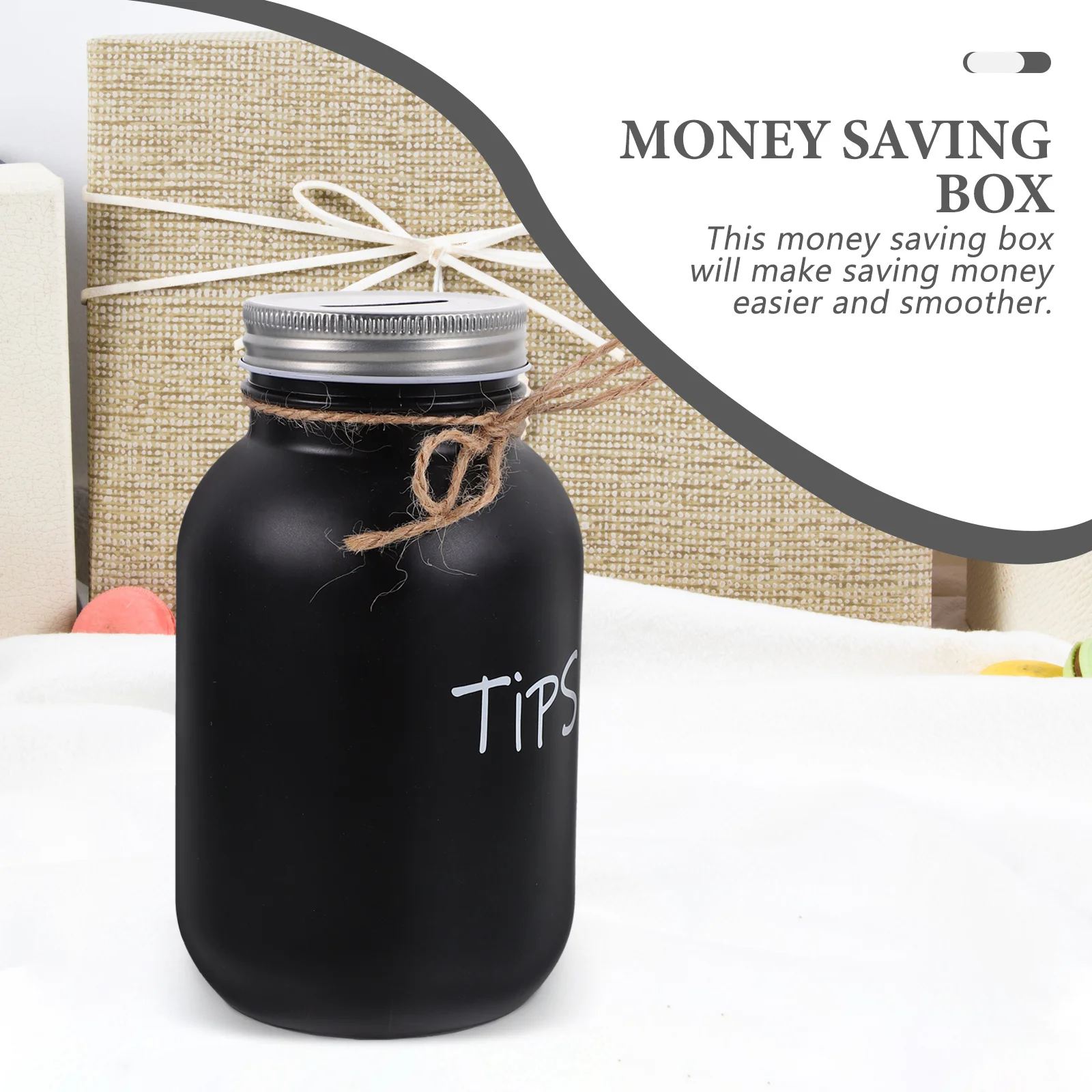 

Premium Glass Money Saving Box for Adults Heavy Duty Iron Base Piggy Bank Multi Functional Decorative Coin Storage Jar for Home