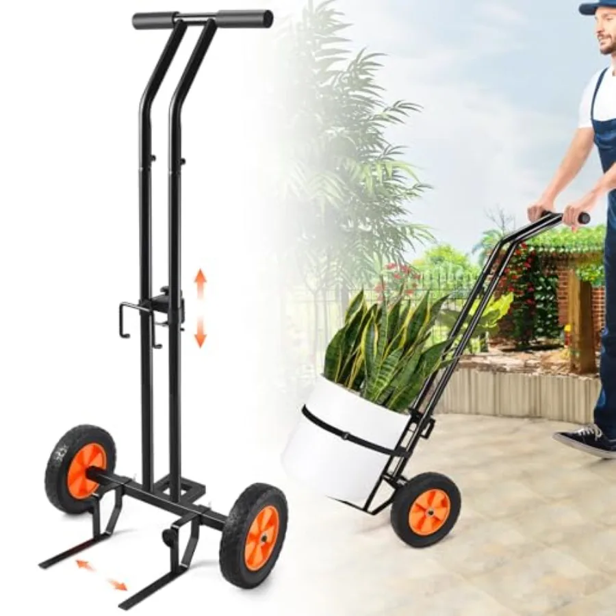 

Тележка для растений на колесах, усиленная, с регулируемым захватом и присосками для переноски цветочных горшков и садовых кашпо