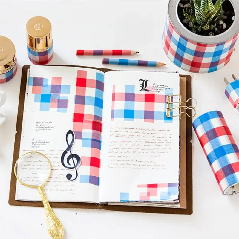 1 Rolle Dekoration Collage Serie Handkonto Retro Gitterband Holz DIY Dekoration Aufkleber 5M