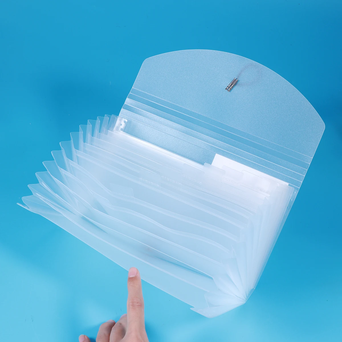 

13 Pockets Plastic Folder Waterproof Pp Material Accordion File Organizer With Labels Document Storage Folder For