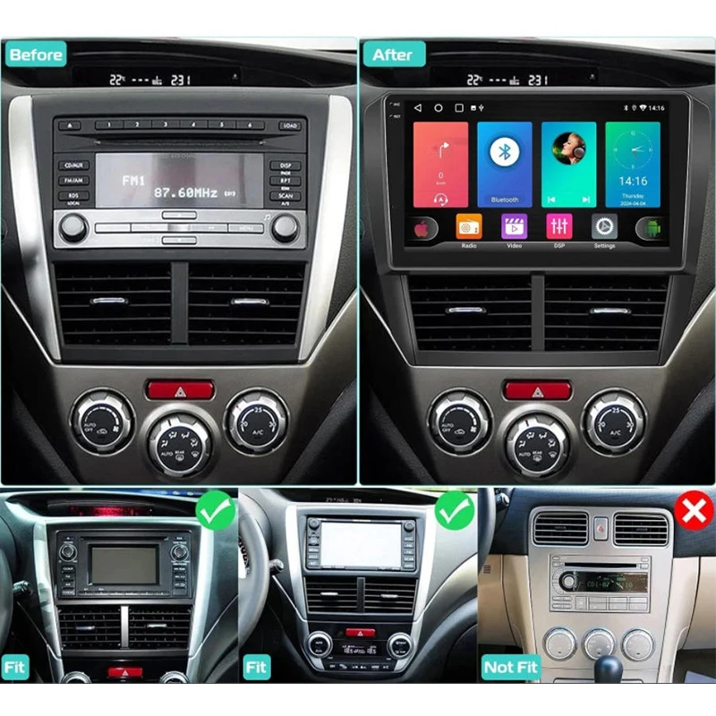 9'' For Subaru Forester 2008-2012 Car Radio 4G SIM Google Map GPS Reversing Image Stereo Bluetooth Android 15 Auto Carplay FM