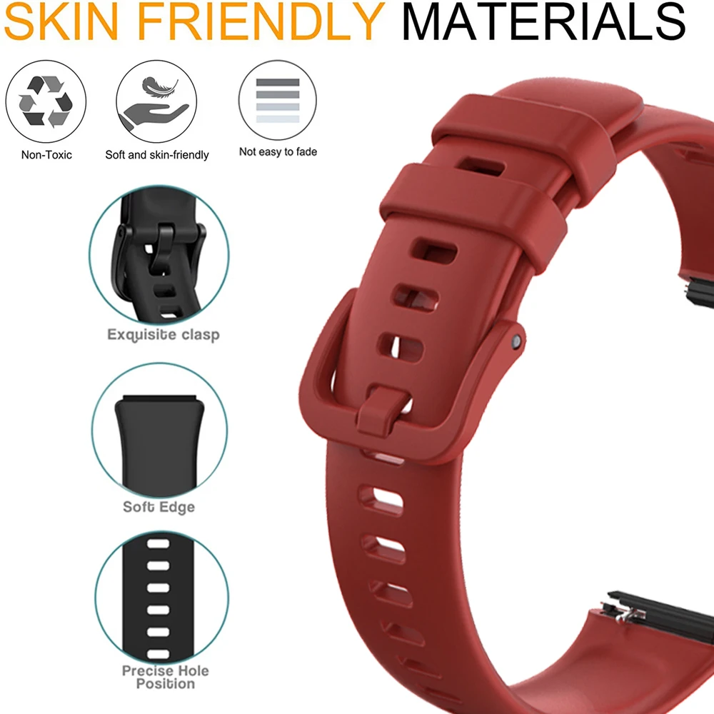 Silicone Watch Strap For Huawei Band 7 Strap Replacement Strap For Huawei Band 6 Strap Bracelet Watchband Accessories