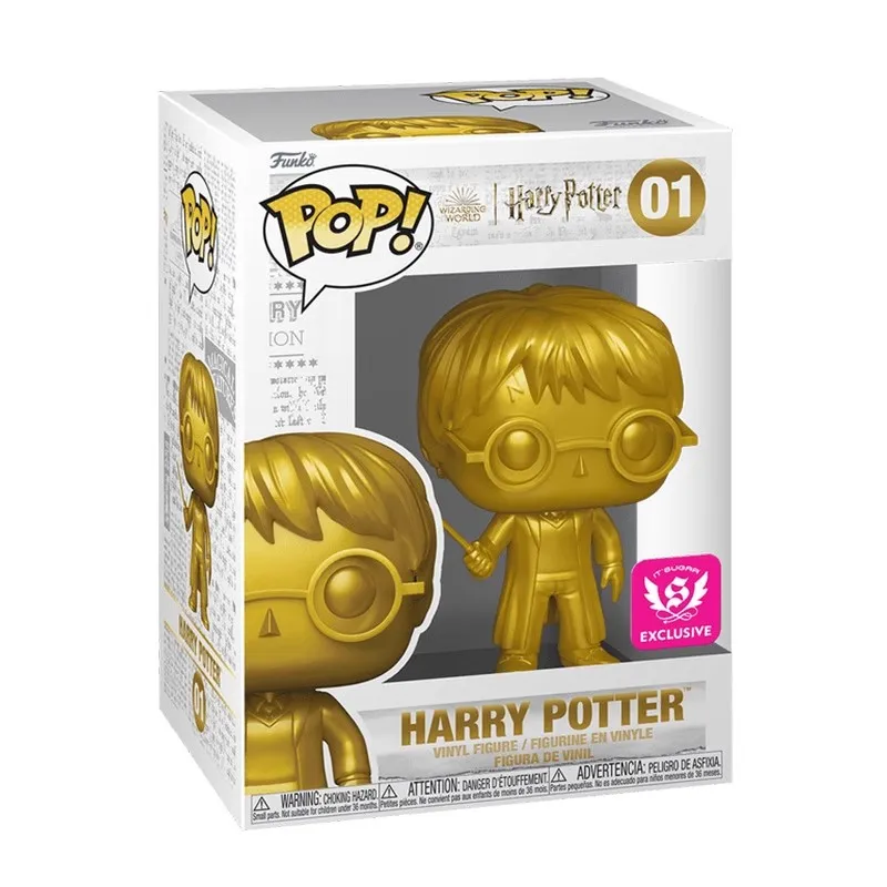 Original Funko Harry Potter Anime Vinyl Figure POP Exclusive Serie Chibi Golden Harry Room Ornament Collectible Birthday Gifts