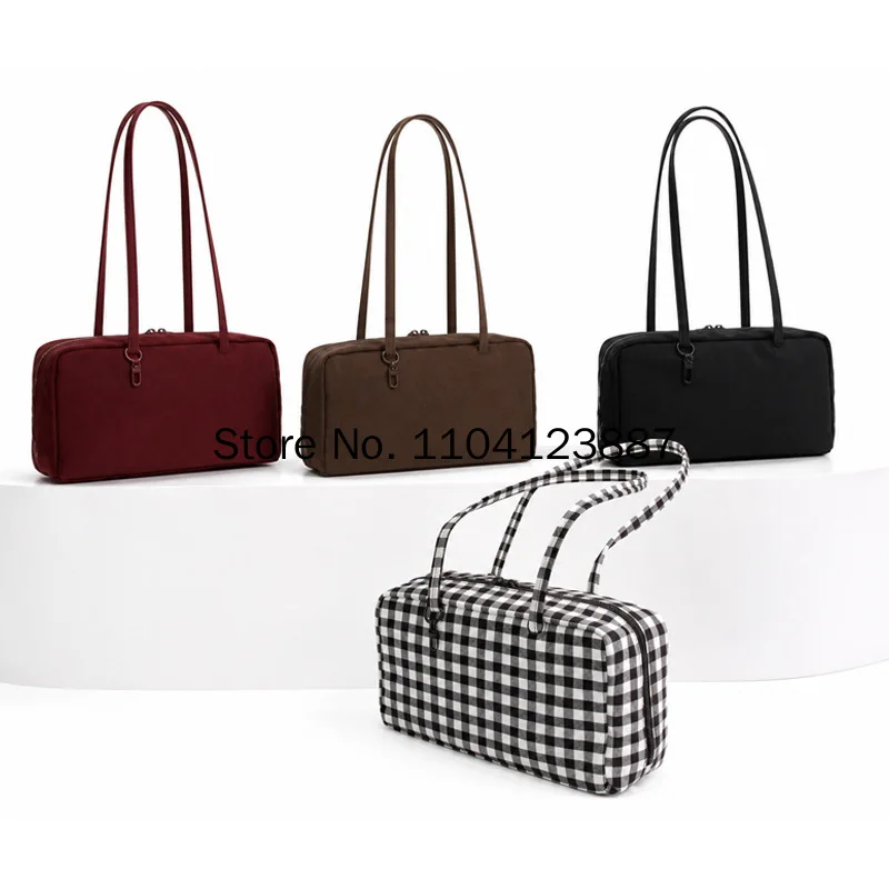 Nylon Quadratische Schultertasche Große Kapazität Canvas-Handtasche Leichte Reißverschluss-Tragetasche Tägliche Pendler-Reisetasche Aufbewahrungstasche Fitness-Geschenk – Detail 2