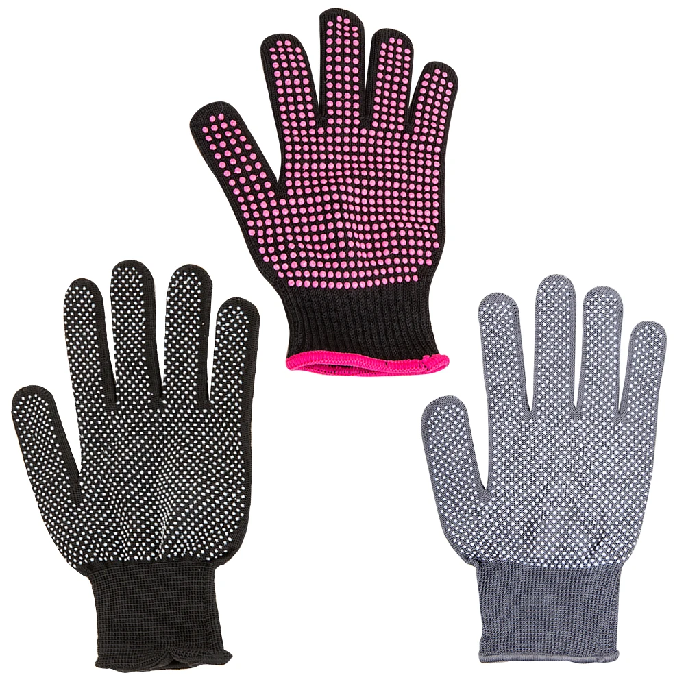 قفازات مقاومة للحرارة قفازات حرارية احترافية مع مصطات سيليكون قفازات تصفيف الشعر الحرارية لوازم تصفيف الشعر المضادة للانزلاق