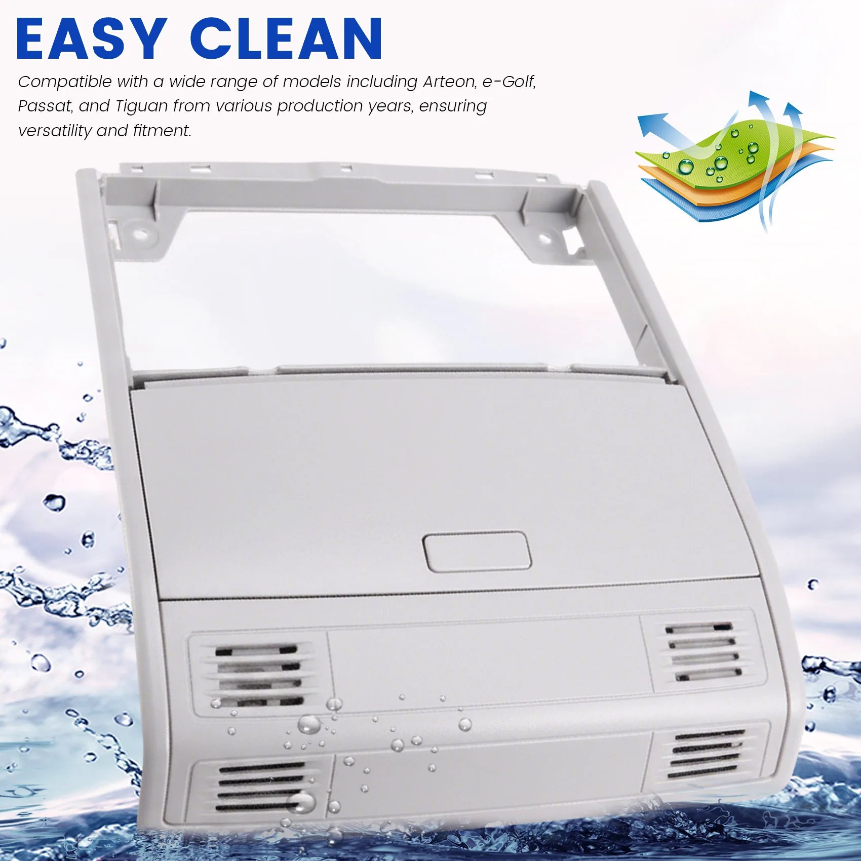 

A54K-5G0868837 22D868837 Grey Storage Sunglasses Box Sun Glasses Case For VW Golf 7 MK7 CC T-Cross Polo