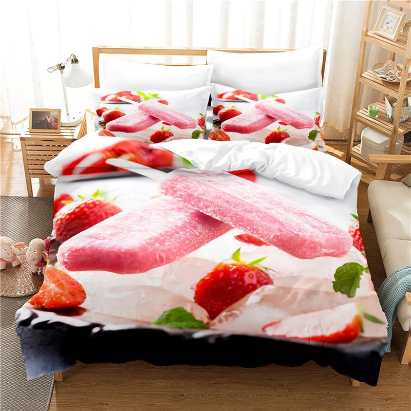 

Strawberry Bedding Set Duvet Cover Set 3d Bedding Digital Printing Bed Linen Queen Size Bedding Set Fashion Design