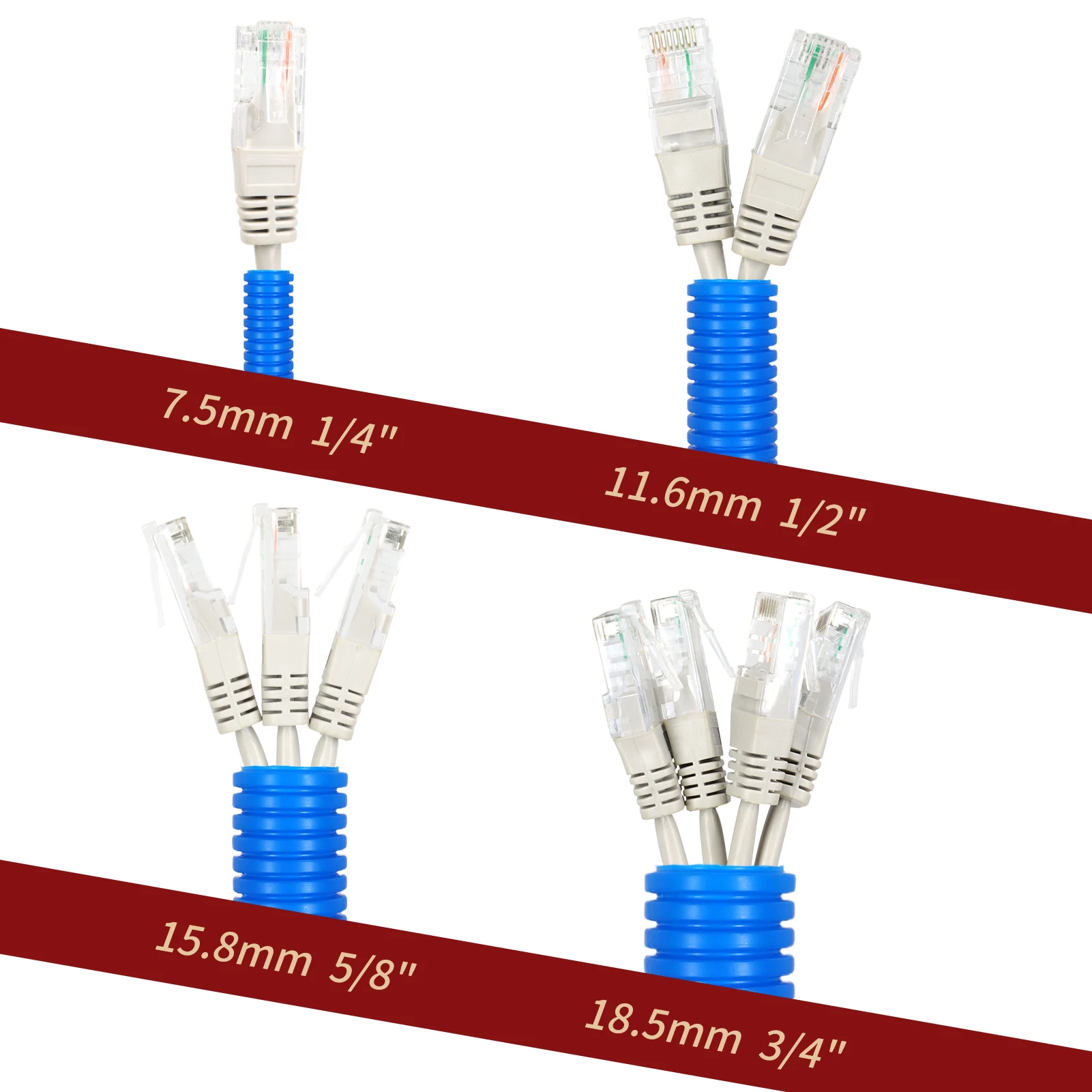 2/3/5/10M PP Insulated Corrugated Pipe AD 11.6~ 34.5mm ID 8~29MM Harness Casing Cable Sleeve Auto Car Mechanical Line Protection