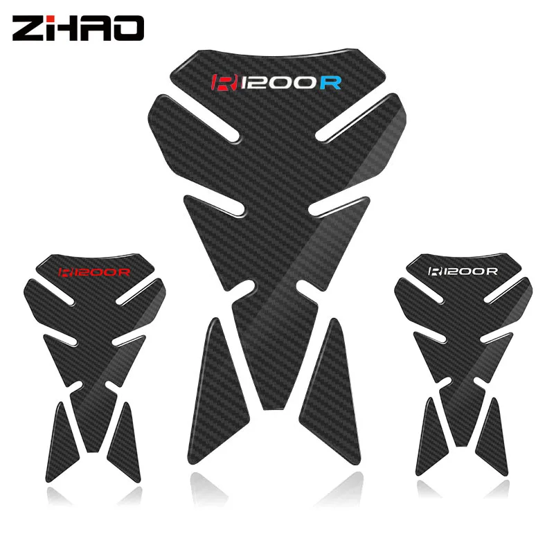 3D Carbon Fiber Motorcycle Fuel Tank Pad Cover Protector Decal Stickers For BMW R1200R R1200 R