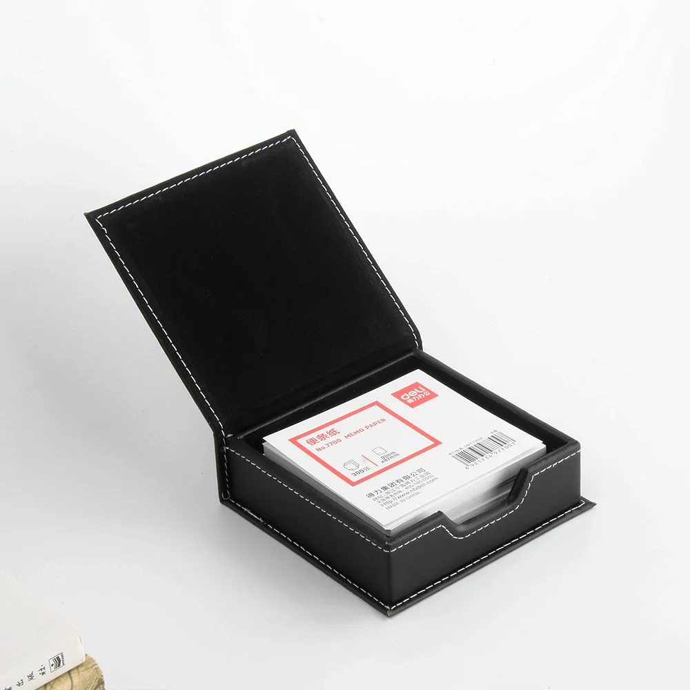 Business Leather Desktop Sticky Notes Storage Box Sticky Note Box Creative Change Key Business Card Storage Box Office Supplies