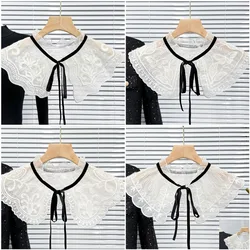 Embroidery Women's Lace Collar Fashion Clothing Accessories Lace Up Shawl Cloak Fake False Collars