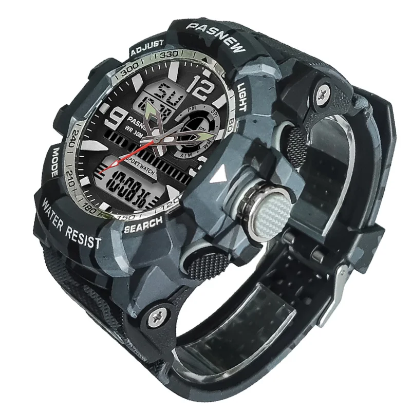 Militar Hombres Deporte Relojes Multifunción Gran Esfera Impermeable Digital Reloj de mano Niño Original Táctica Camuflaje Reloj de pulsera Hombre