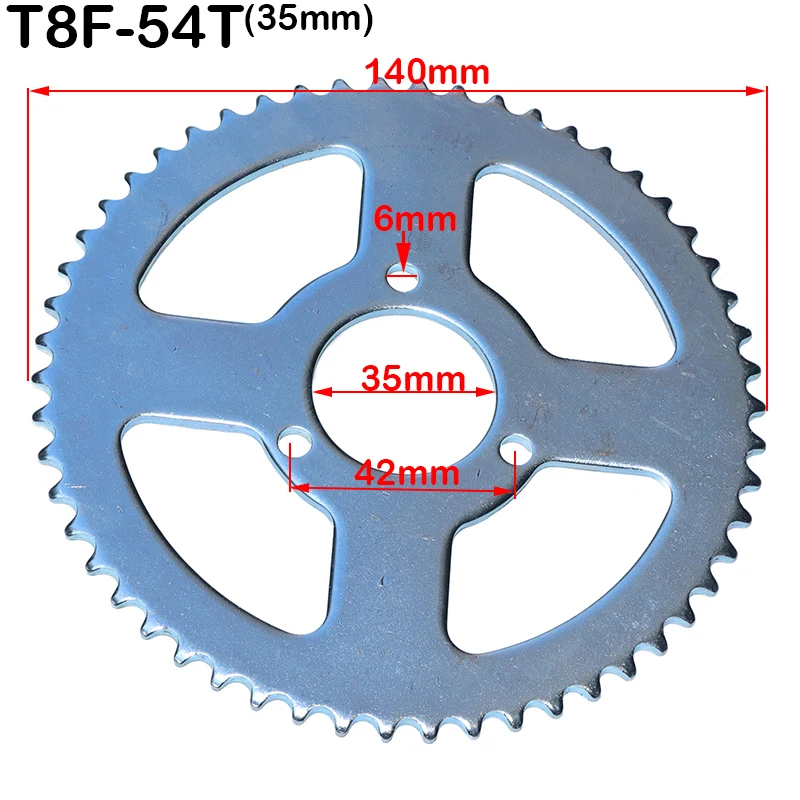 35 38 44 54 64 74 Tooth 44T 54T 64T 74T T8F 35MM Rear Sprocket Mini Moto ATV Quad Dirt Pit Pocket Bike Cross 47cc 49cc Parts