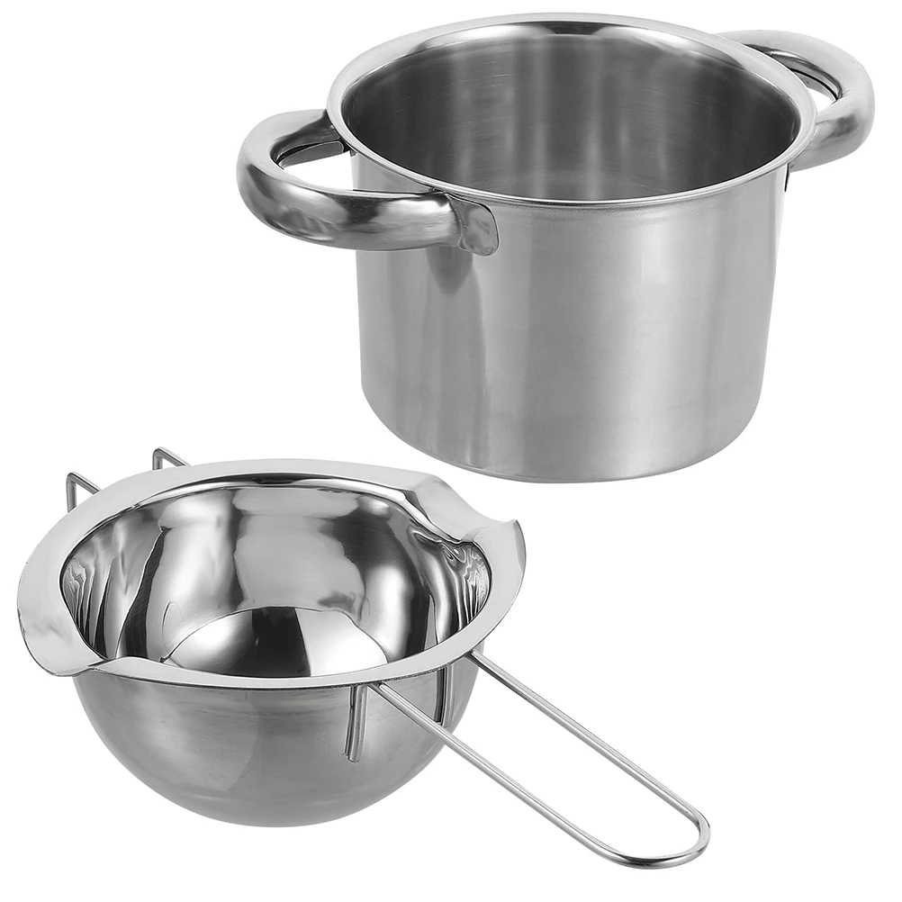 

Stainless Steel Chocolate Melting Pot 16cm Outer Pan 600ml Double Boiler for Cheese Butter Easy Clean Multi Functional