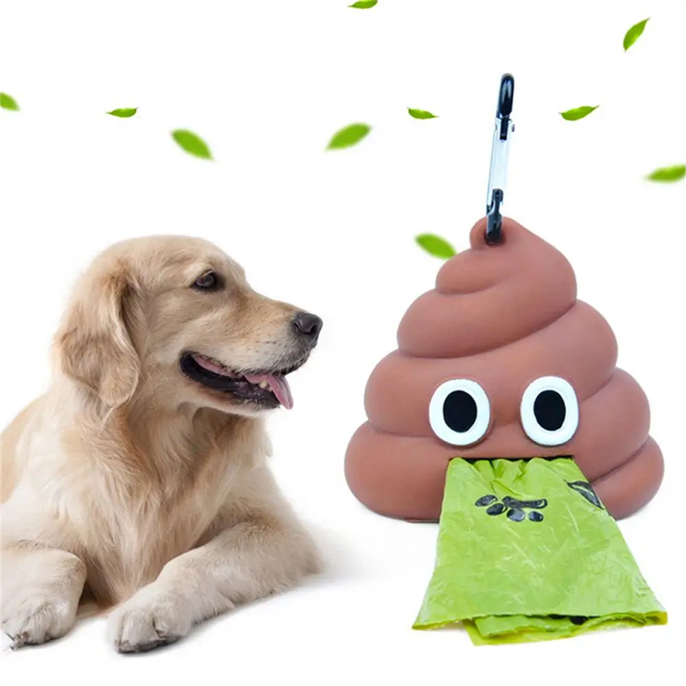 Pet Waste Bag Dispenser Poop Bag Dogs Cat Trash Carrier Pet Bag Loader Cleaning Tool Pet Products Fecal Shape Outdoor Portable