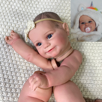 19/24inch Already Painted Reborn Baby Doll Maddie Kit Lifelike Soft Touch Flexible Unfinished Doll Parts With Cloth Body DIY Toy