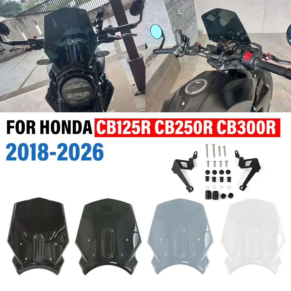 

Ветровое стекло для мотоцикла, ветрозащитный дефлектор, обтекатель, аксессуары для HONDA CB300R CB125R CB250R 2018-2026