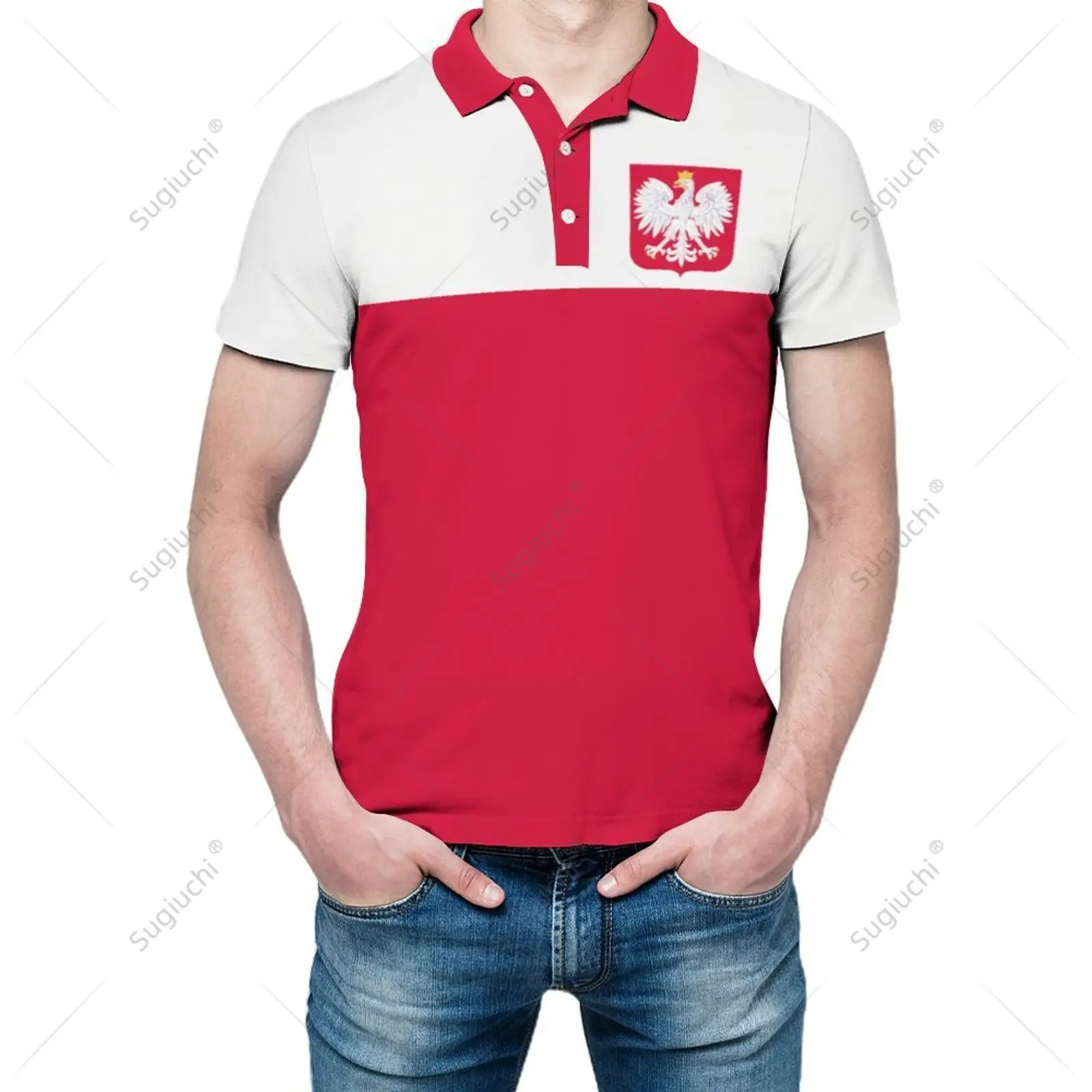 Unisex Polo Shirt Poland Flag 3D Print Man Polo Fashion Clothing Tracksuits Short Sleeves