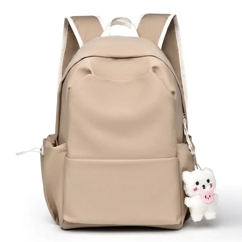 BOMO Simple Womens Backpack Solid Colour Fashion Collegiate Style High Capacity Backpacks for Ladies Casual Versatile Female Bag