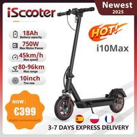 iScooter i10max Electric Scooter 18Ah Battery Foldable e scooter App Control 750w Adult Electric kick Scooter 80-96km Range