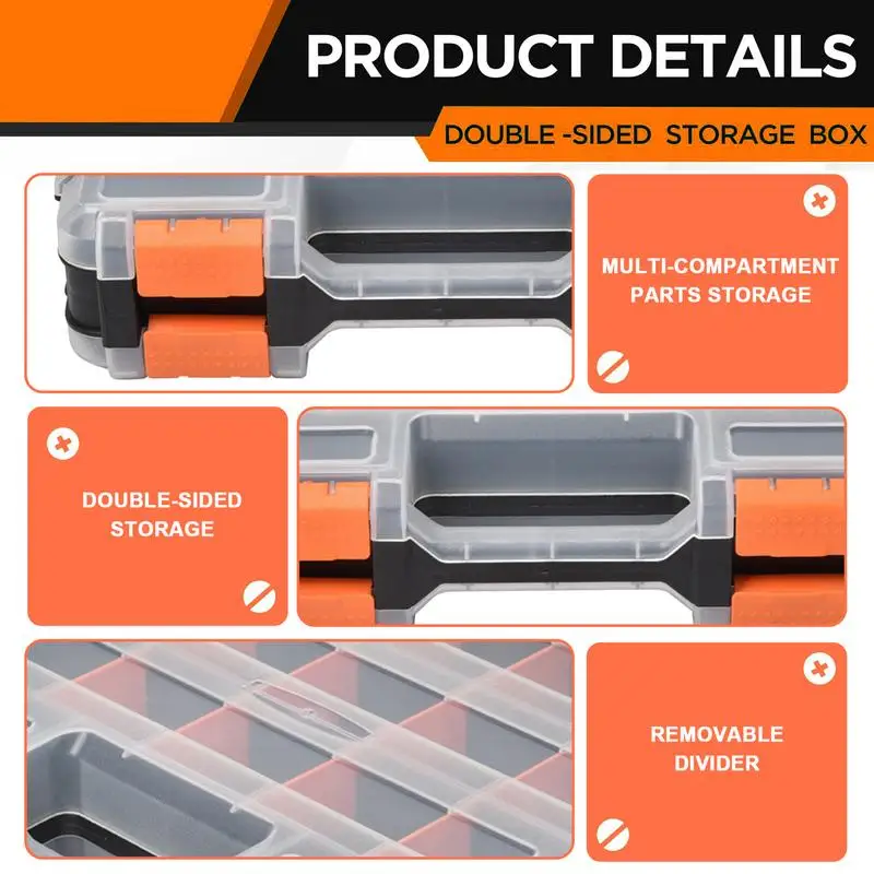 Small Parts Organizer Box Screw Organizer Box 34-compartment Storage Organizer Double-sided Parts Organizer For Fasteners And