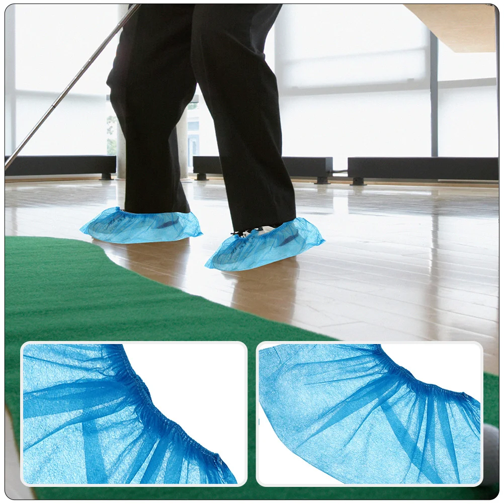 

50Pcs Breathable Disposable Shoe Covers Non-Slip Indoor Boot Covers Durable Protective Cases for Home Laboratory