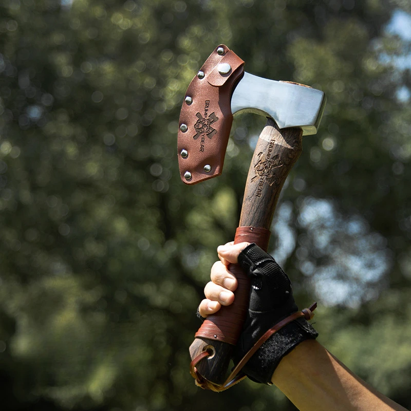 Indian tomahawk, forged from No. 65 manganese steel, portable tactical camping wood chopping axe in the wild collection and play