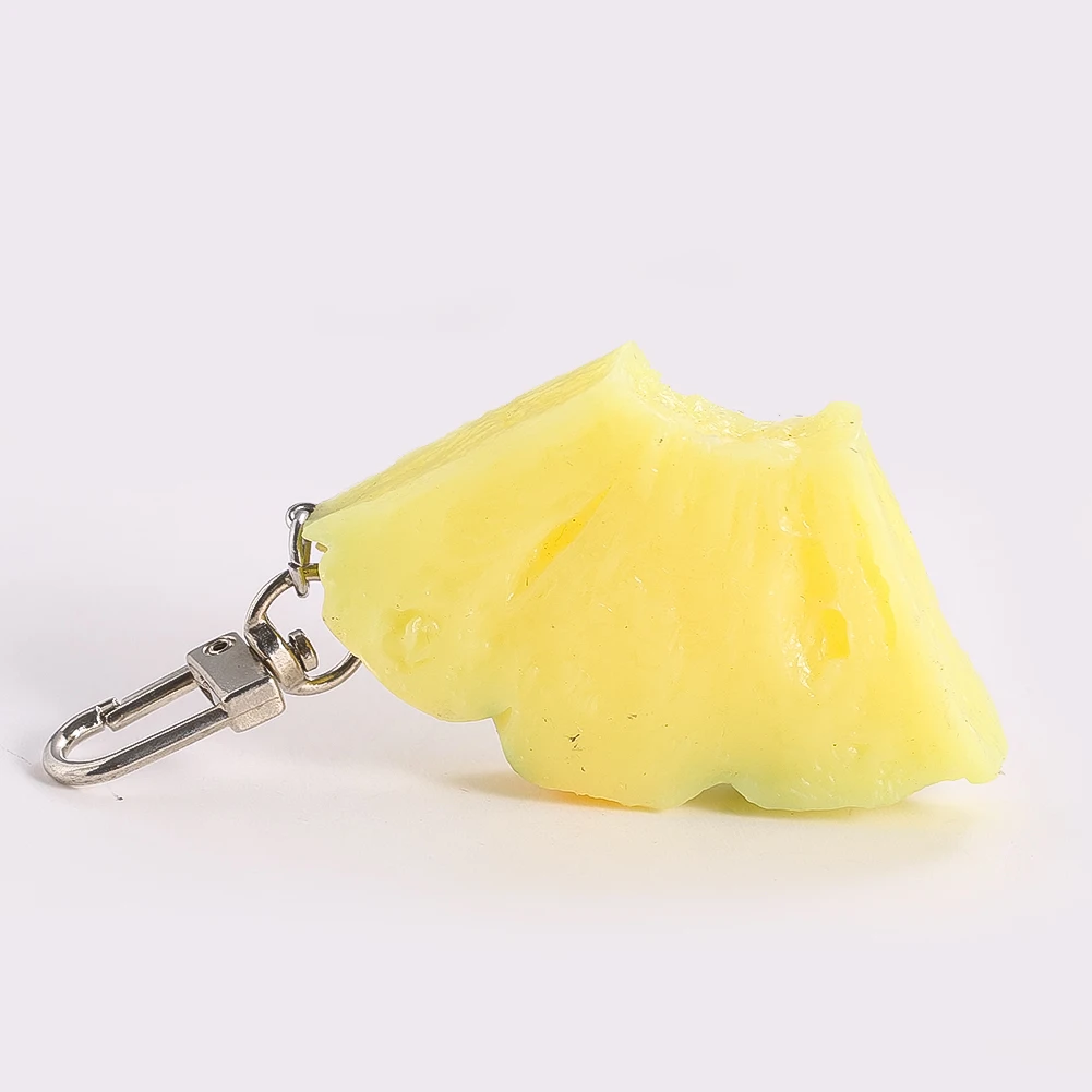 남녀공용 파인애플 슬라이스 키체인, 가짜 과일 모양, 배낭 장식, 사진 소품, 생일 파티 선물, 1 PC