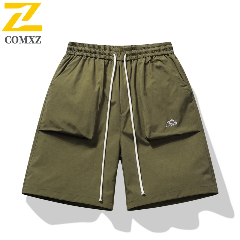 صيف جديد الرجال السراويل الاتجاه التطريز رقيقة التجفيف السريع تنفس جيب كبير السراويل الرياضية في الهواء الطلق الشاطئ تصفح السراويل