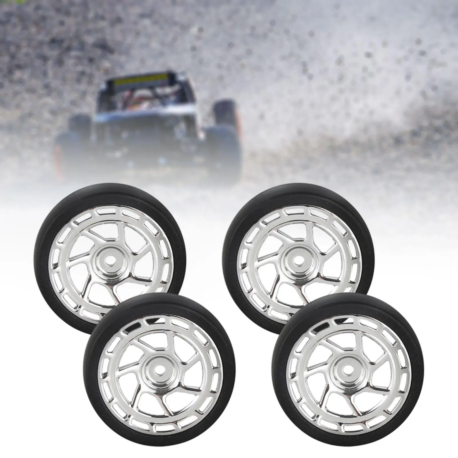 2x4 Pieces RC Car Drift Tires for 1:18 RC on Road Touring Drift Truck Repalces Argent
