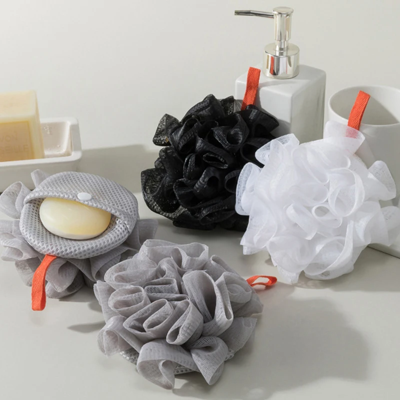 

1 Piece Of Soft Loofah Sponge Bath Ball -2-in-1 Soap Dispenser And Body Scrub Bathroom Exfoliating Shower Ball For Men Women