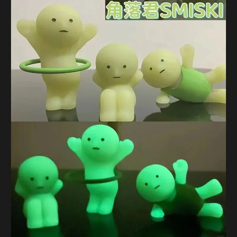 Sonny Angel Smiski Work Serie Mystery Cute Noctilucent Green Doll Action Figures Cartoon Desktop Decoration Model Doll Gift Toys