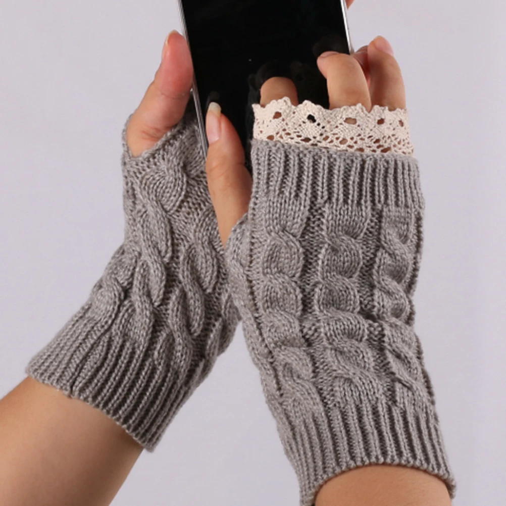 

Warm Knitted Arm Sleeves For Women Winter Fingerless Soft Breathable Long Sleeve Coffee Color Arm Warmers Fingerless
