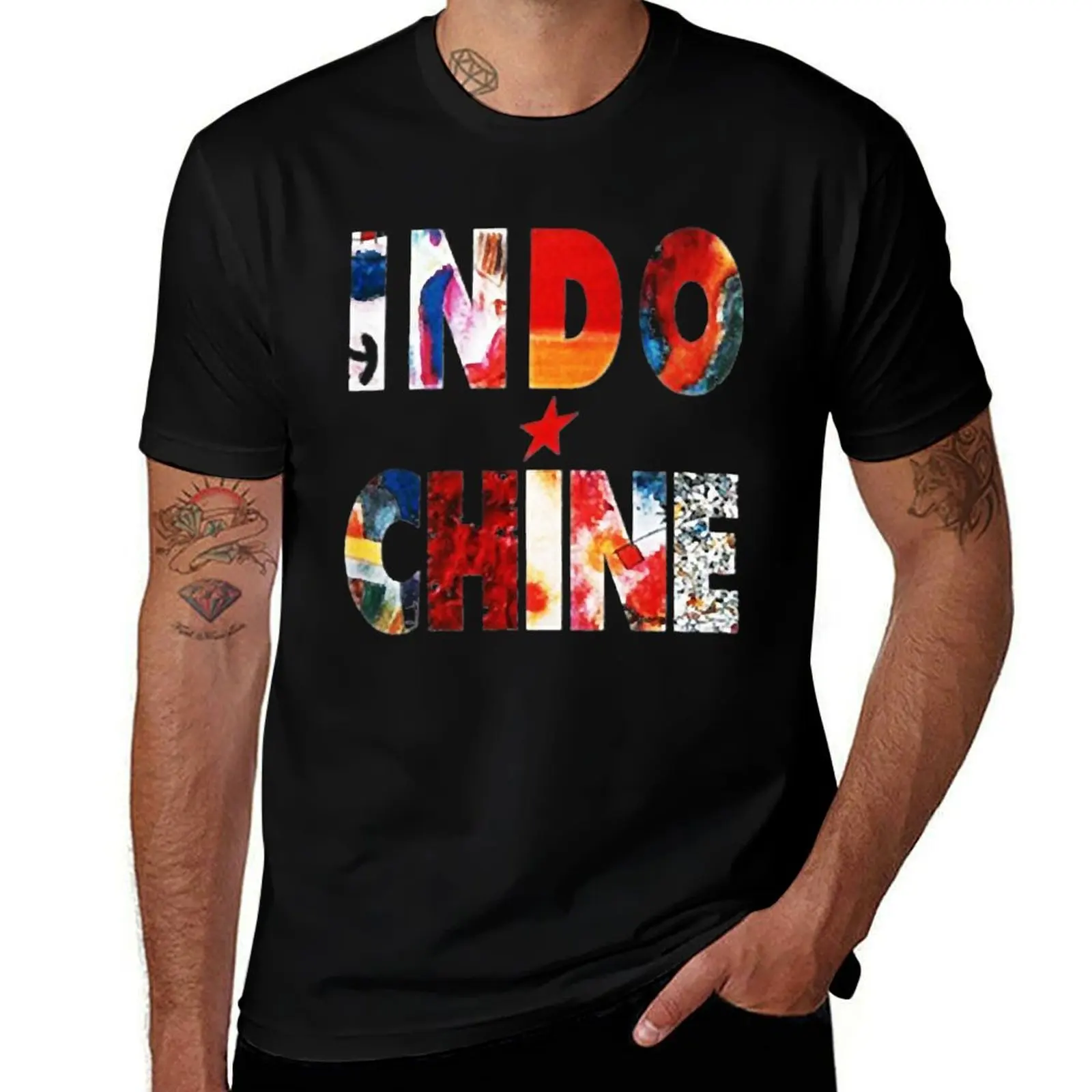 Indochine - Logo T-Shirt Large Size Soft Cotton T-Shirt